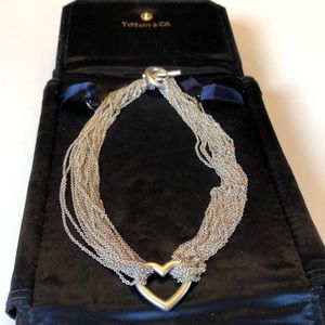 EUC Silver Tiffany heart necklace
